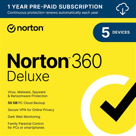 argos antivirus|NORTON 360 Deluxe 5 Device, 1 year auto.